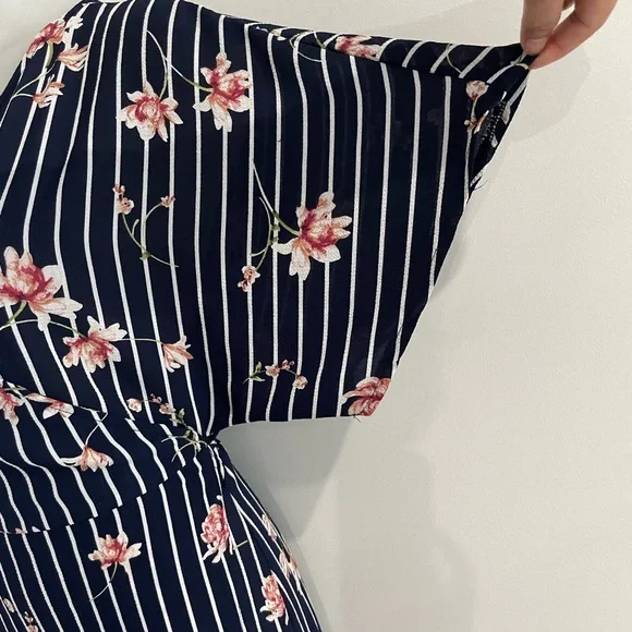 Ally Wrap Floral Maxi Stripe Dress - Picture 6 of 9